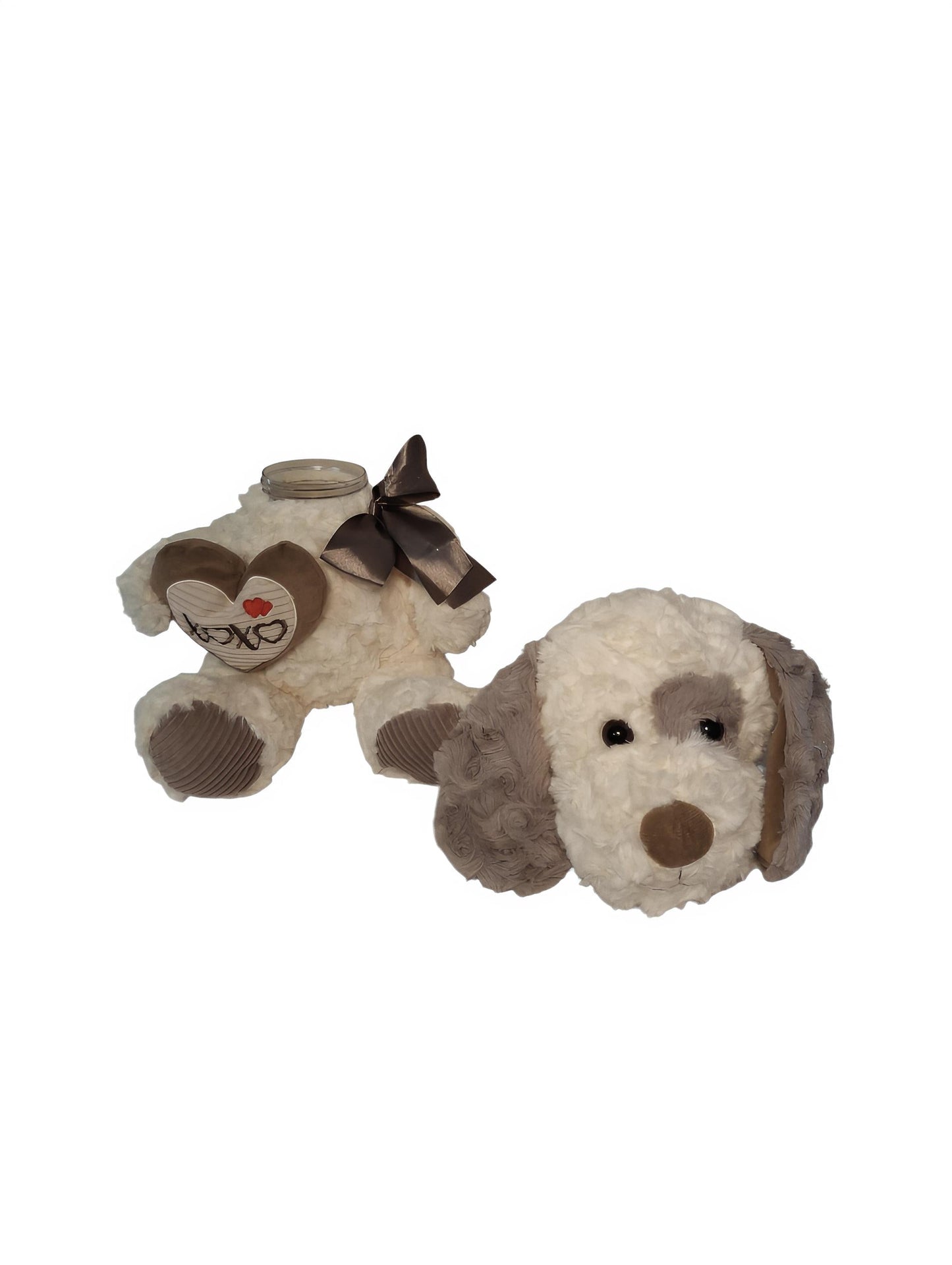 XOXO Puppy 12" Plush Stuffed Animal with 8oz Plastic Screw-Top Jar — Perfect Gift