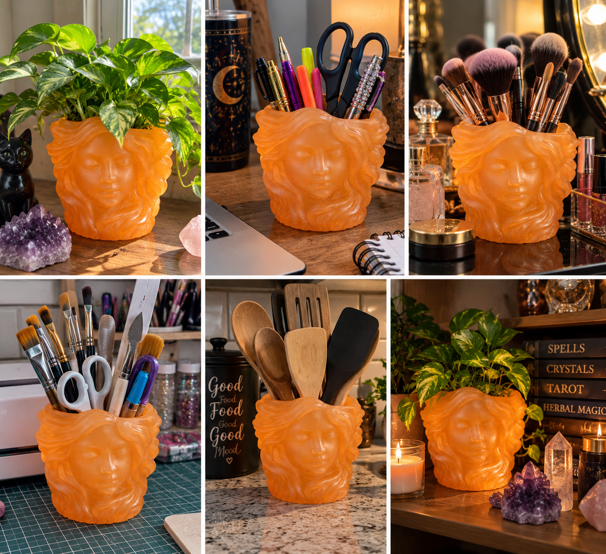 Glam Goddess Resin Planter & Organizer