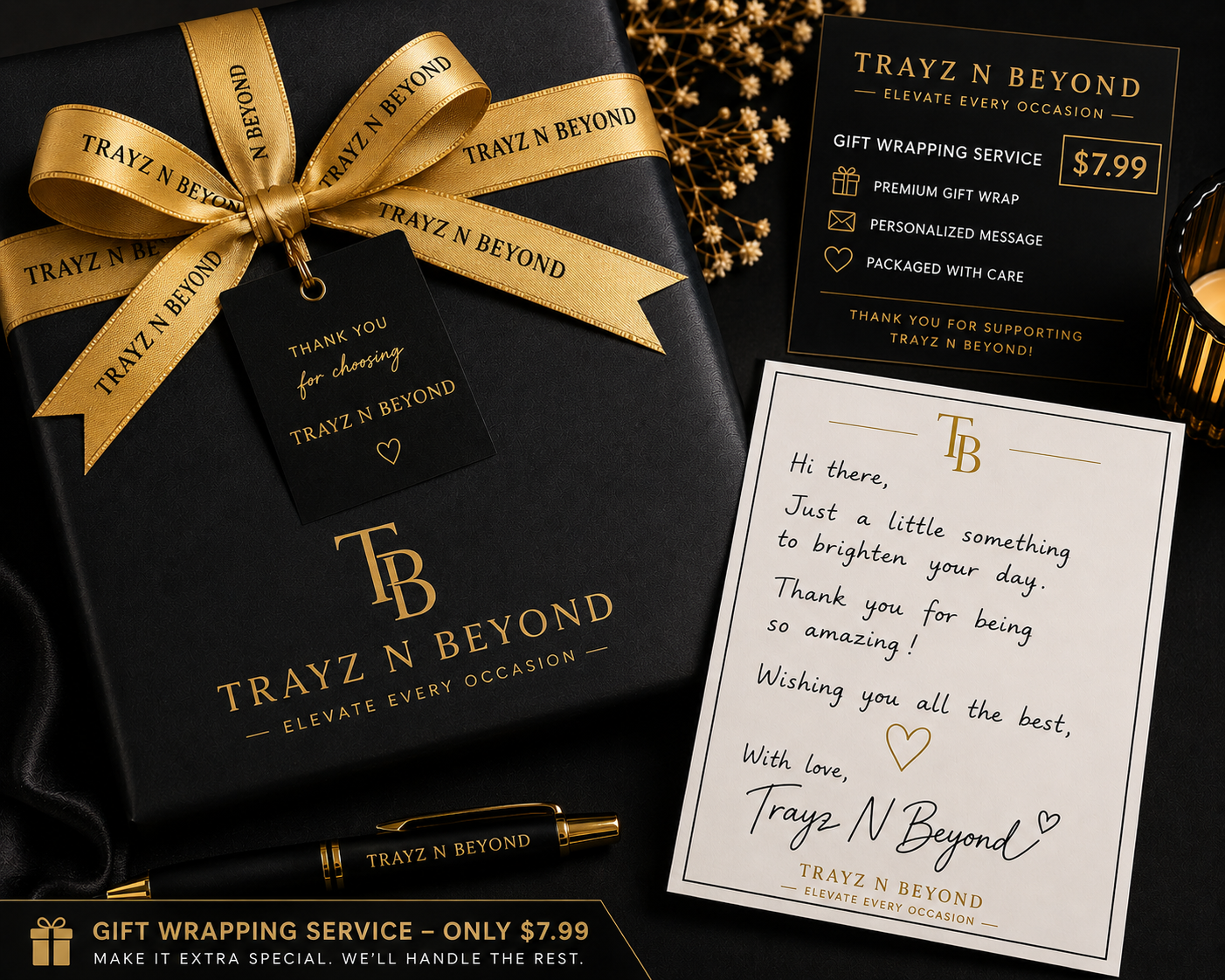 Gift Wrapping + Handwritten Note