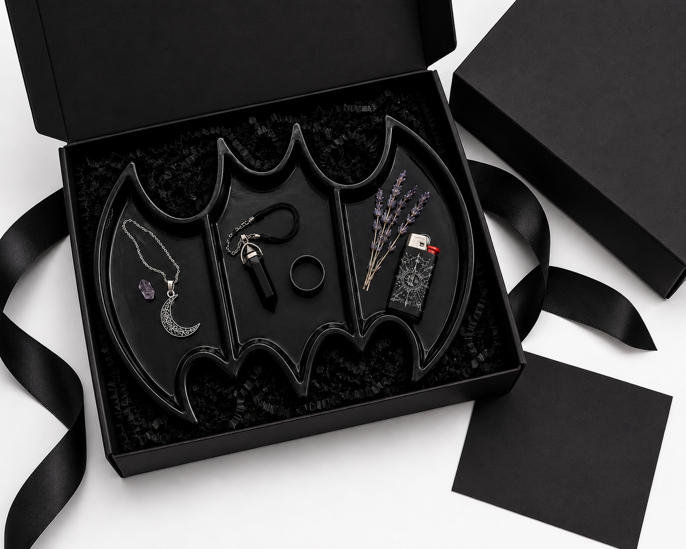 Gothic Bat Tray – 3-Compartment Epoxy Resin