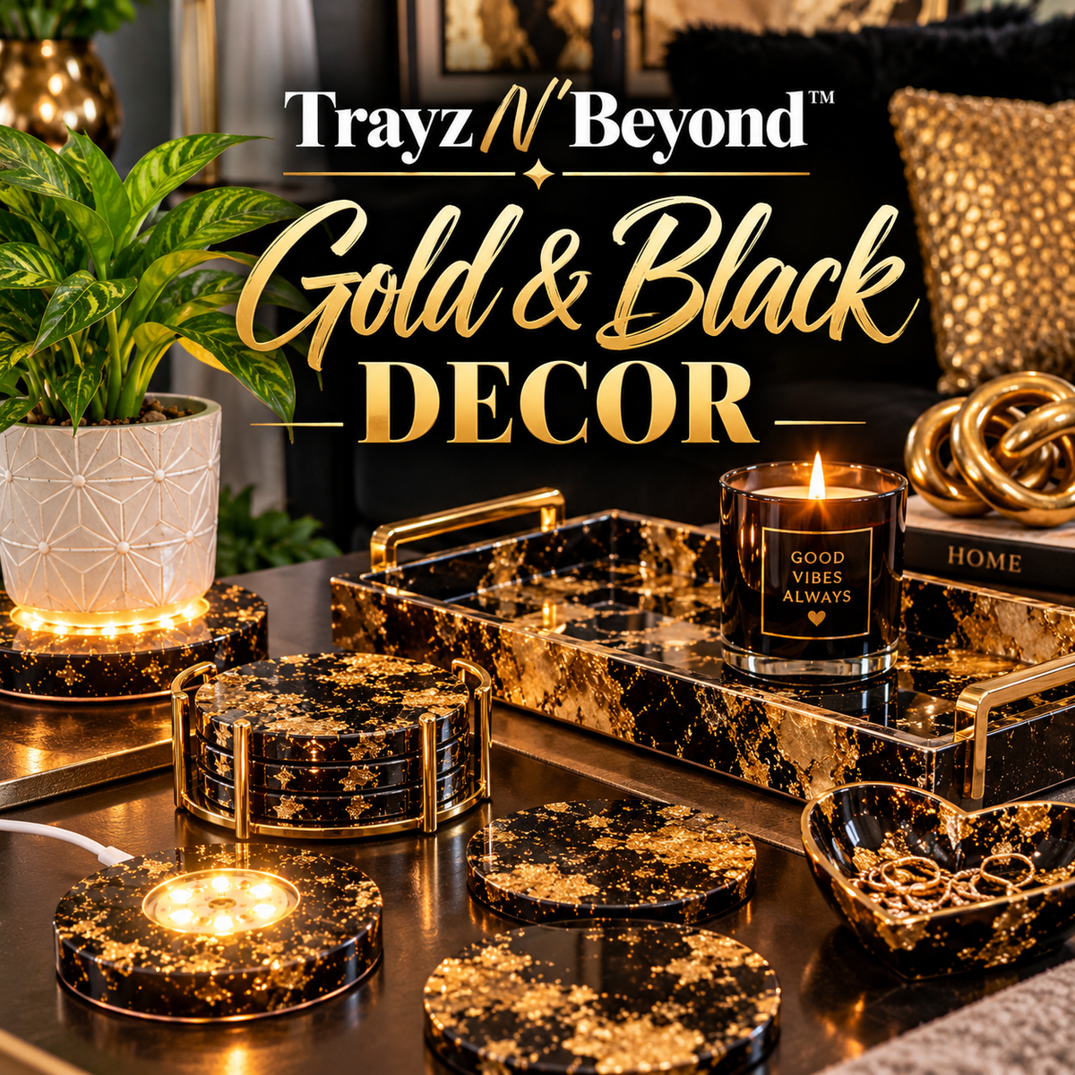 Gold & Black Decor