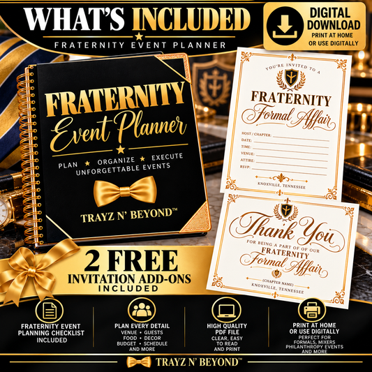 Fraternity Event Planner | 9-Page Printable PDF + Bonus Add-Ons