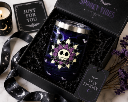 Skull Flower Epoxy Resin Tumbler – 16 oz Stainless Steel