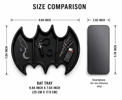 Gothic Bat Tray – 3-Compartment Epoxy Resin