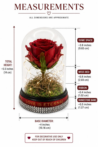 Enchanted Red Rose Dome — "Love Is Eternal"