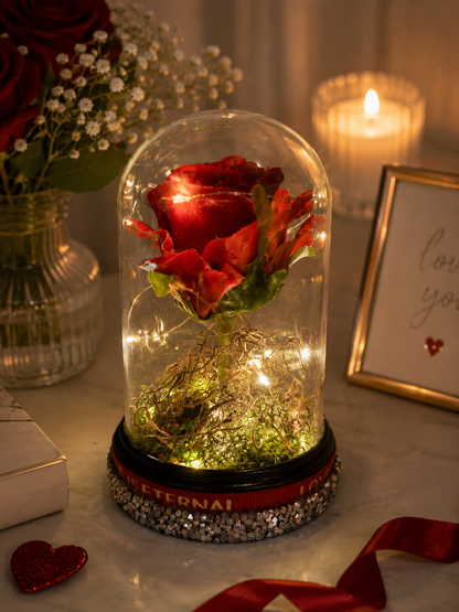 Enchanted Red Rose Dome — "Love Is Eternal"
