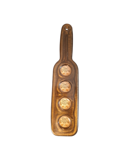 Dad's Whiskey Bar Flight Tray Set — Epoxy Resin Bar Accessory Gift Set