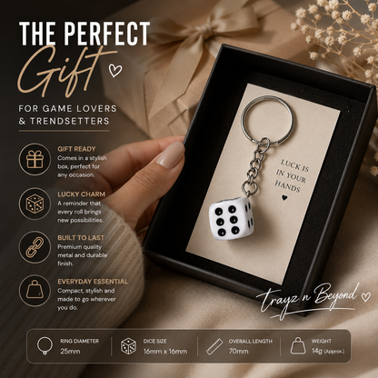 Dice Keychain Lucky Charm Keyring | Trayz N Beyond