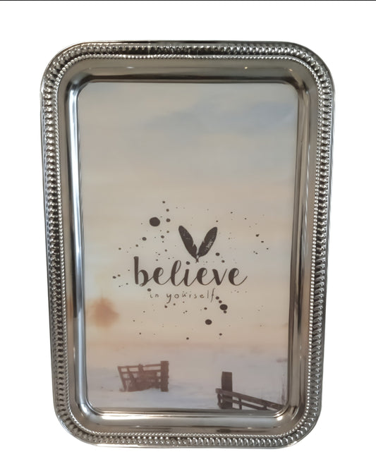 Believe in Yourself — Epoxy-Coated Stainless Steel Decorative Tray