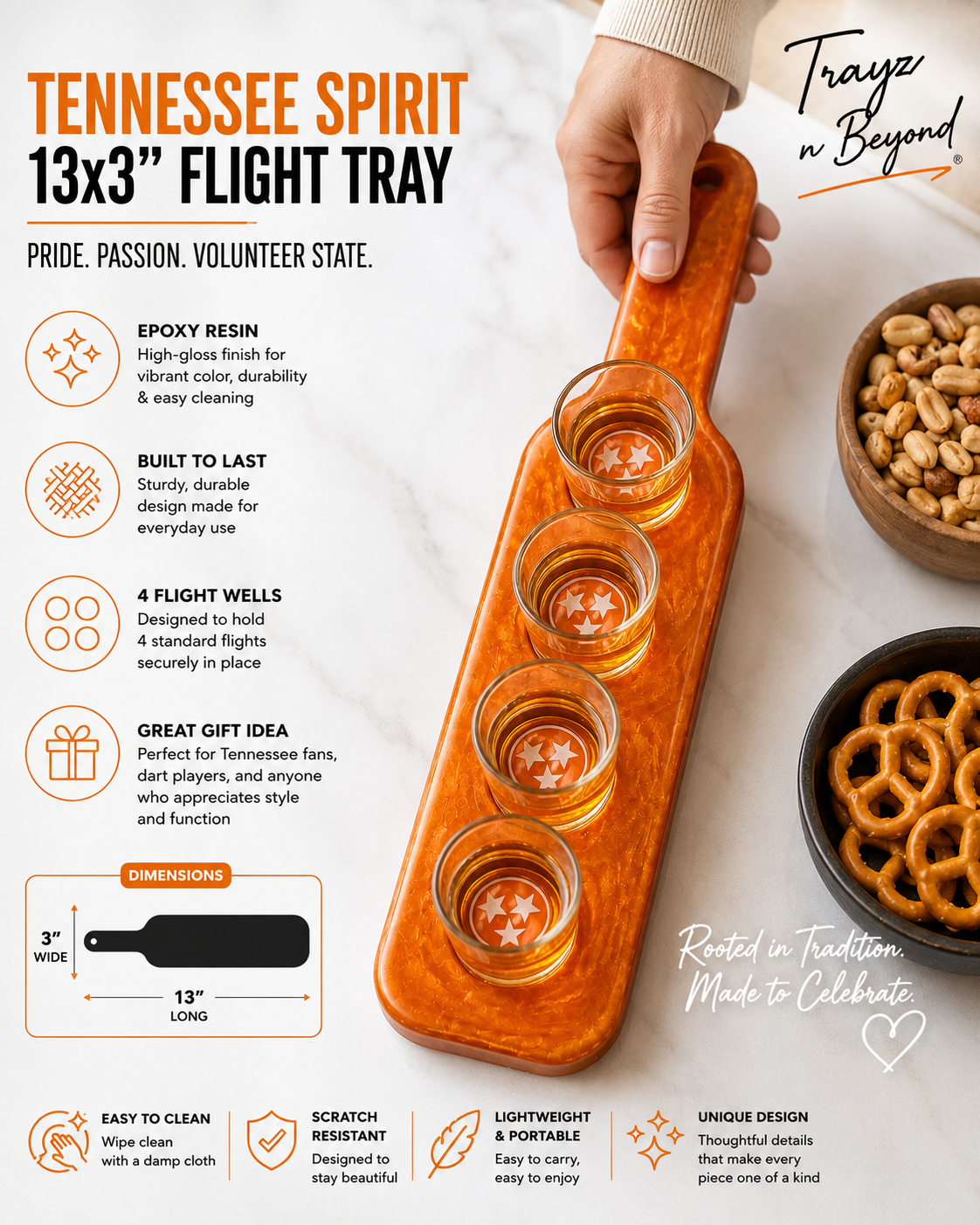 Tennessee Spirit 13x3" Flight Tray