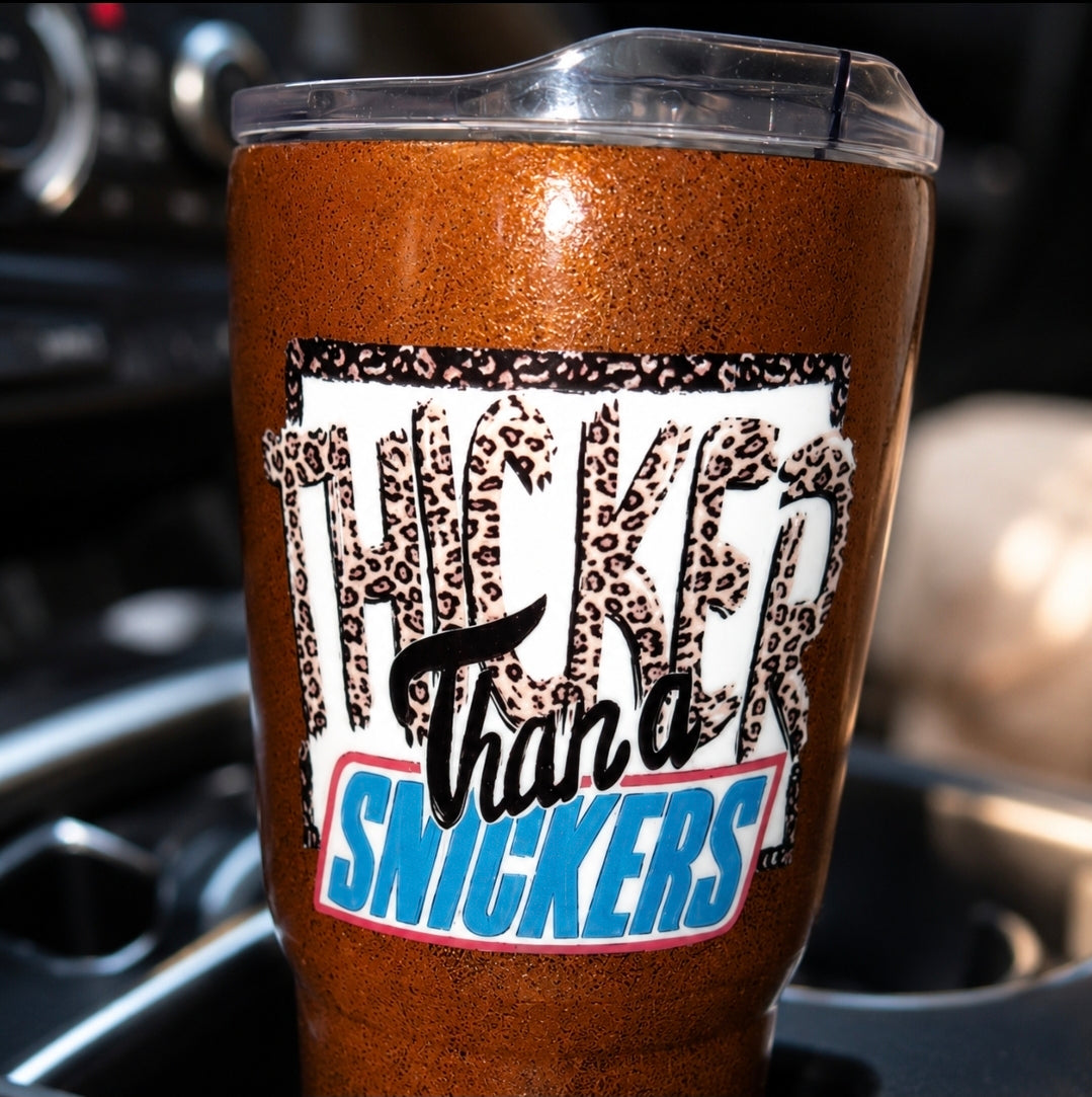 Thicker Than a Snickers — 20oz Glitter Epoxy Tumbler