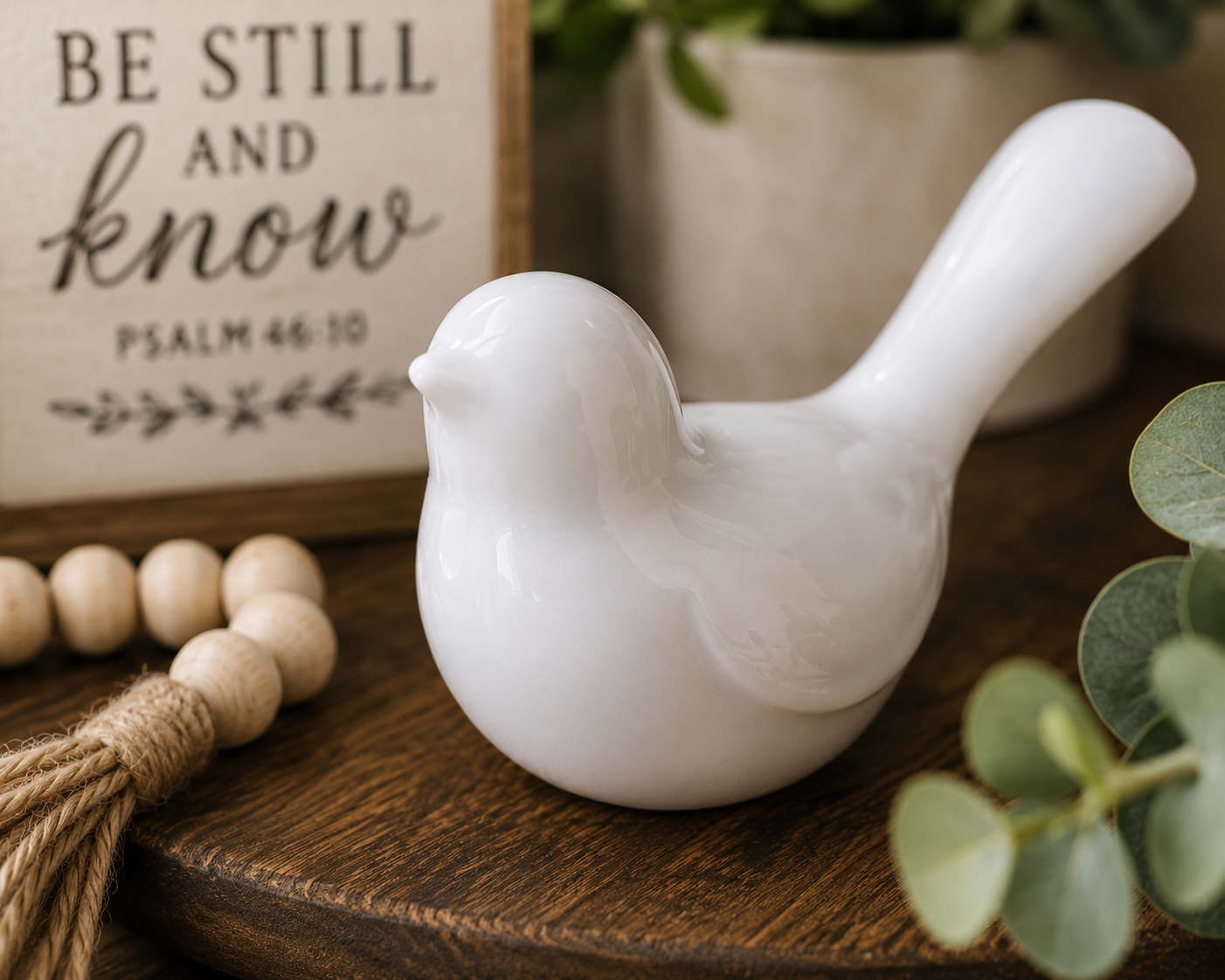 White Resin Dove Figurine | Handmade Peace & Hope Bird Sculpture