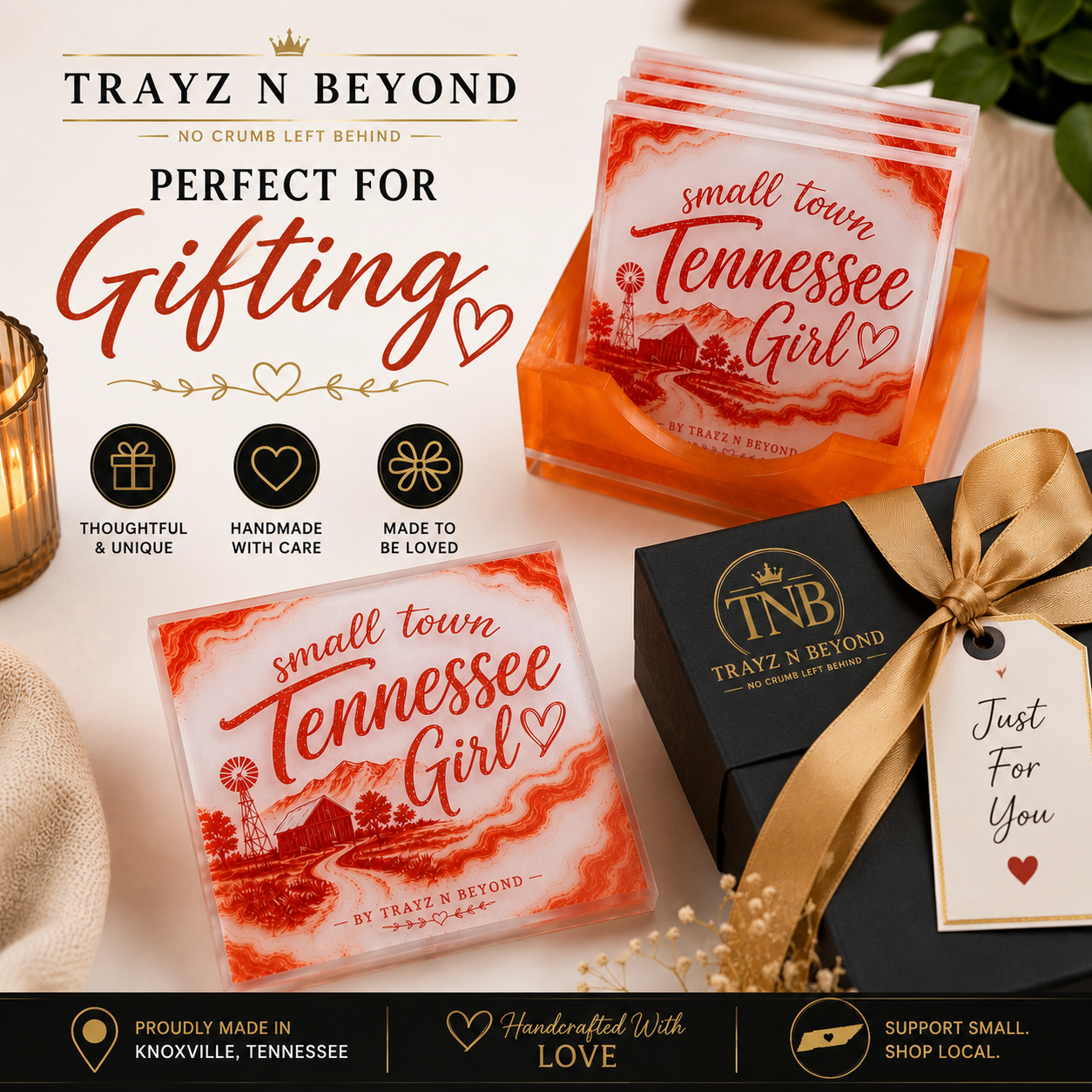 Small Town Tennessee Girl Coaster Set