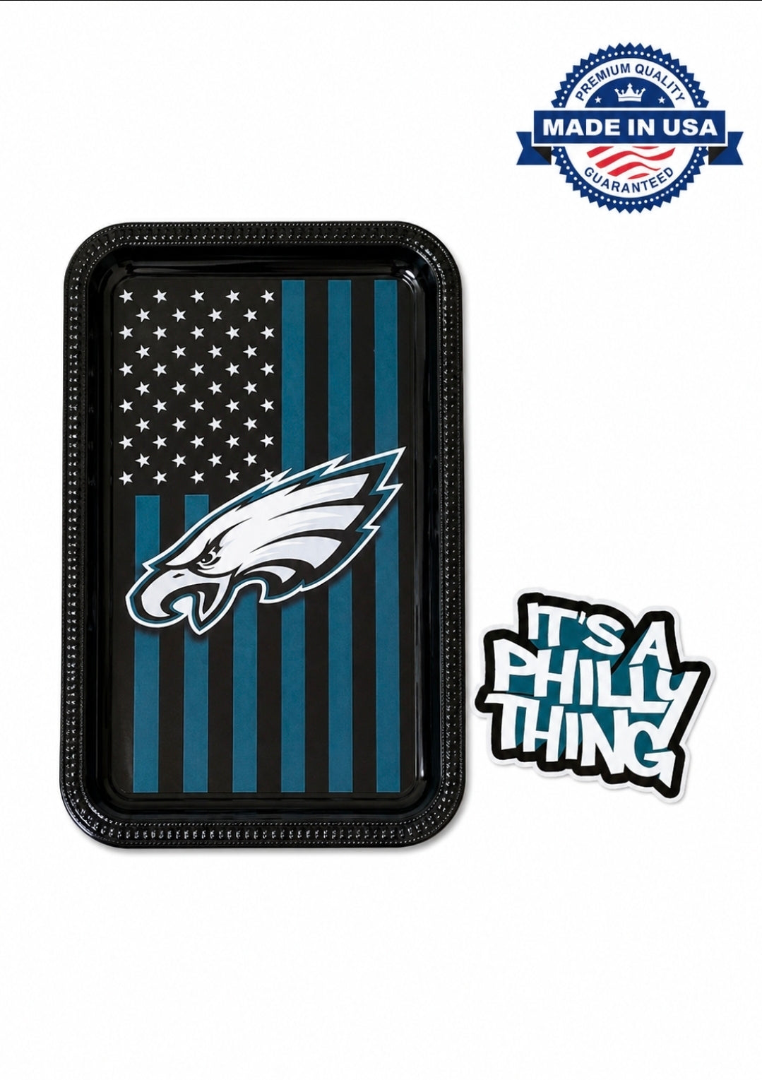 Philadelphia Eagles Custom Epoxy Resin Stainless Steel Tray