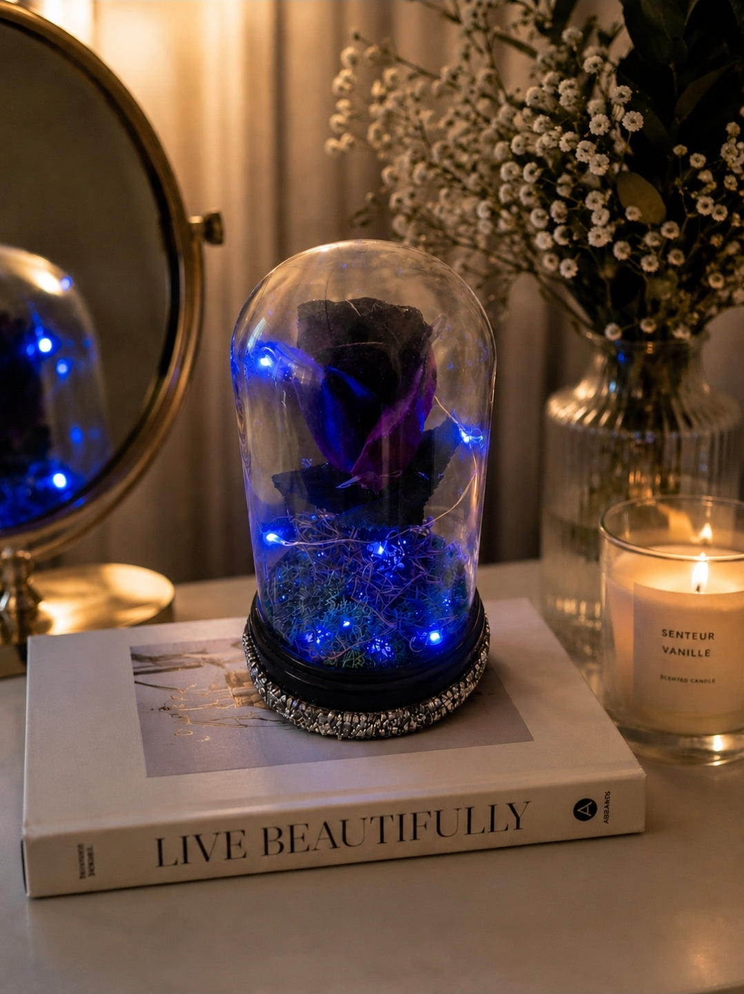 Enchanted Purple Rose Dome
