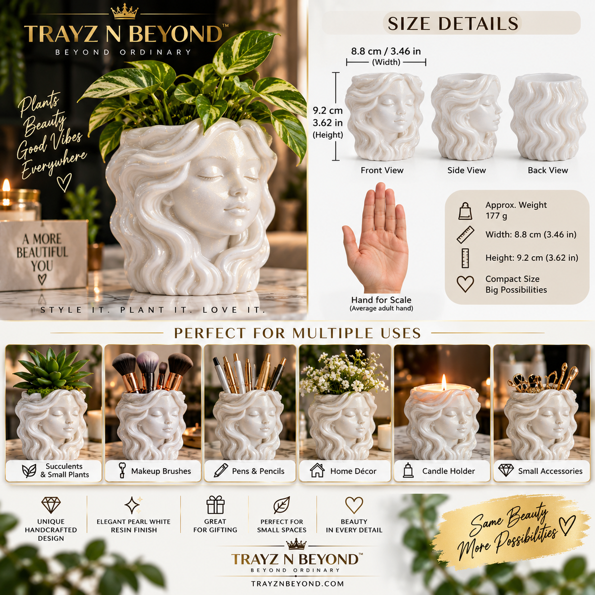 Glam Goddess Resin Planter & Organizer