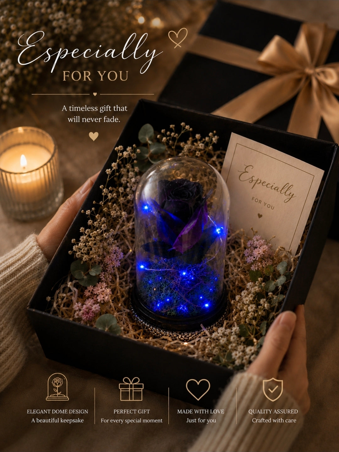 Enchanted Purple Rose Dome
