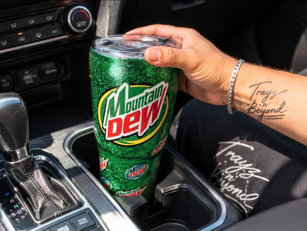 Mountain Dew Glitter Tumbler | 20oz Epoxy Tumbler