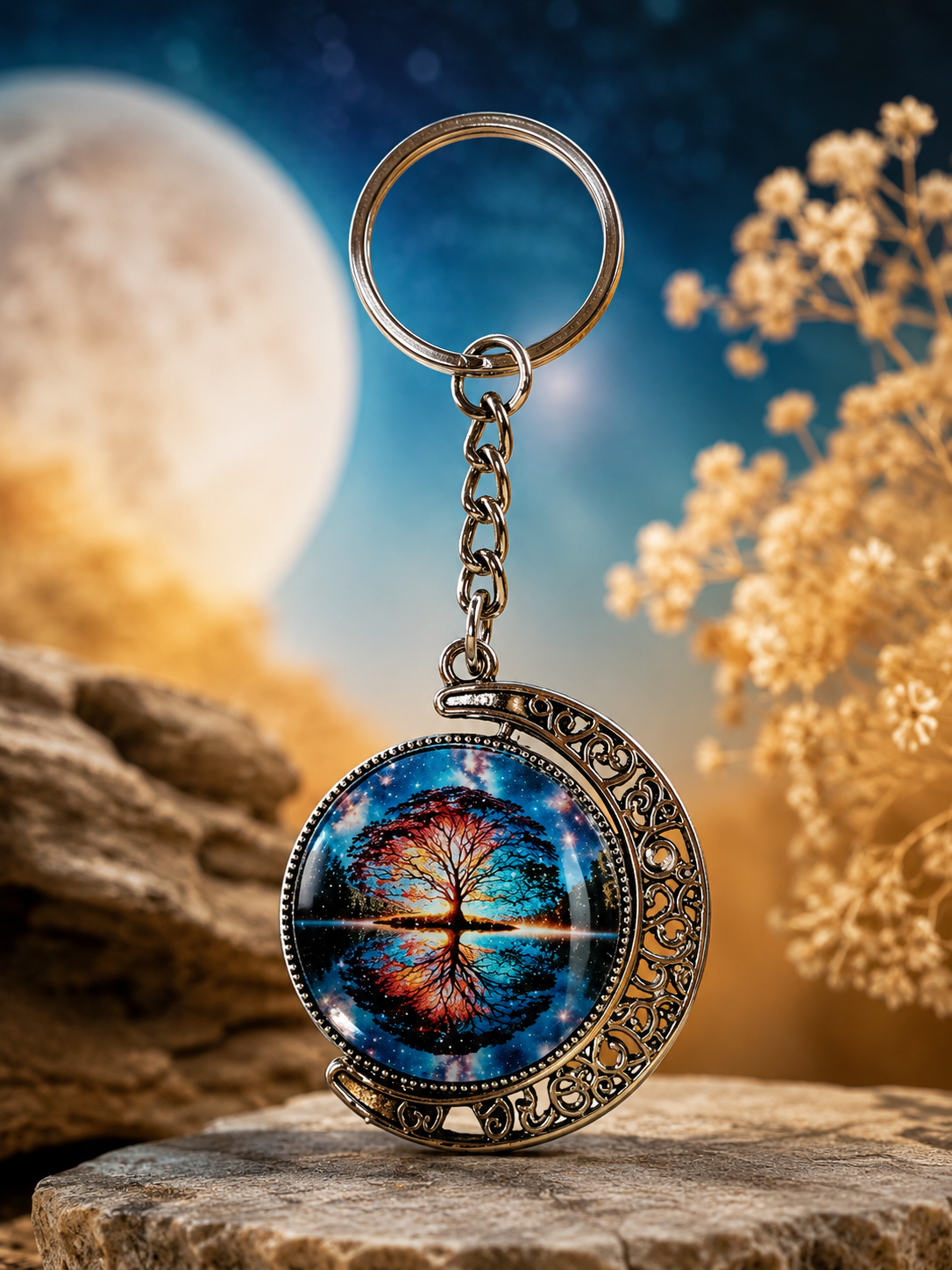 As Above, So Below Moon Keychain