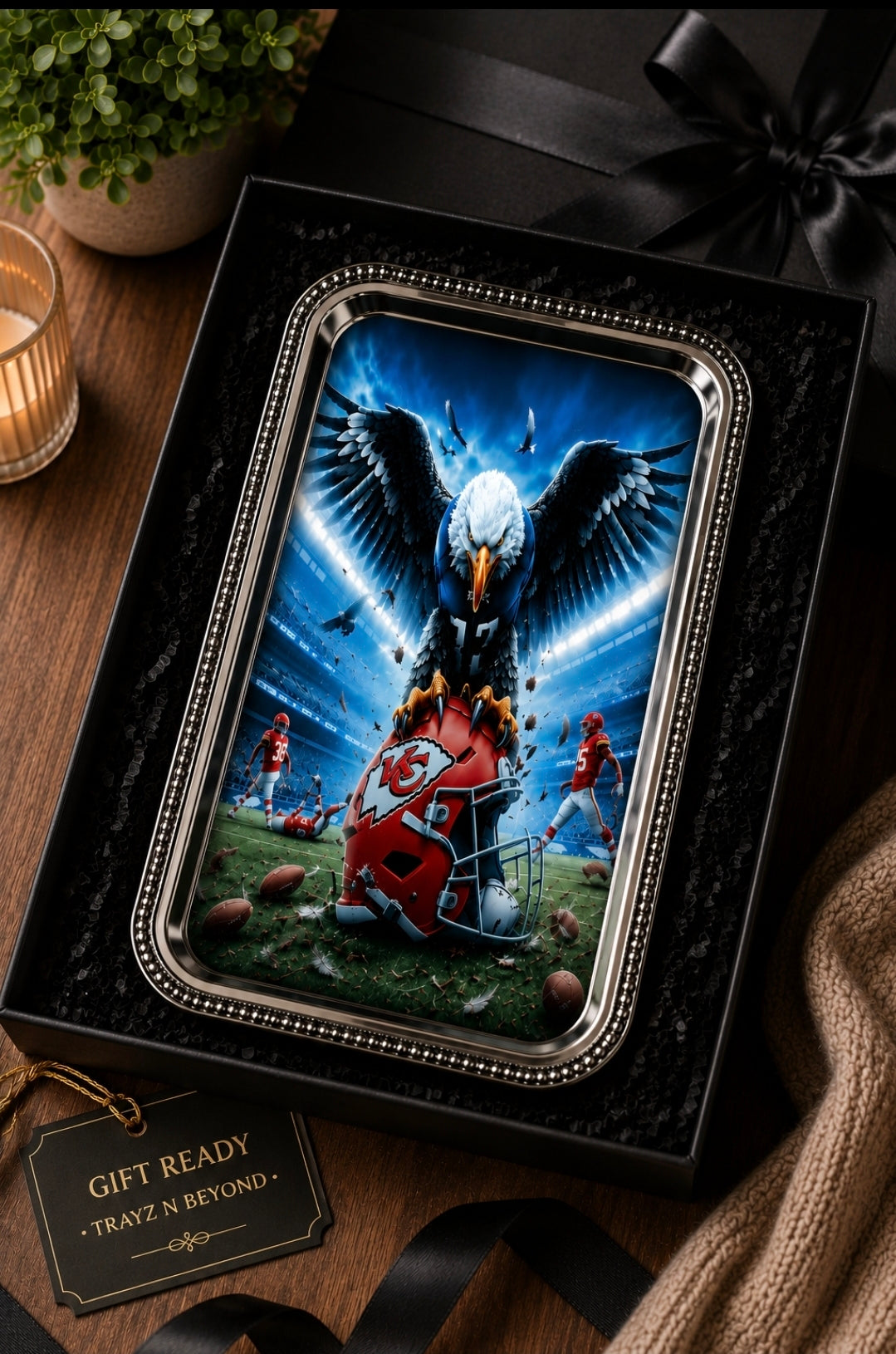 Kansas City Chiefs Stainless Steel Tray – Epoxy Resin Coated