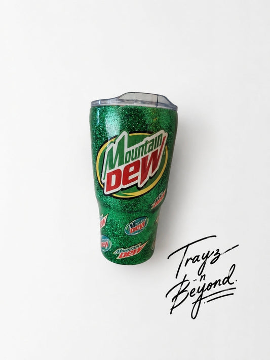 Mountain Dew Glitter Tumbler | 20oz Epoxy Tumbler