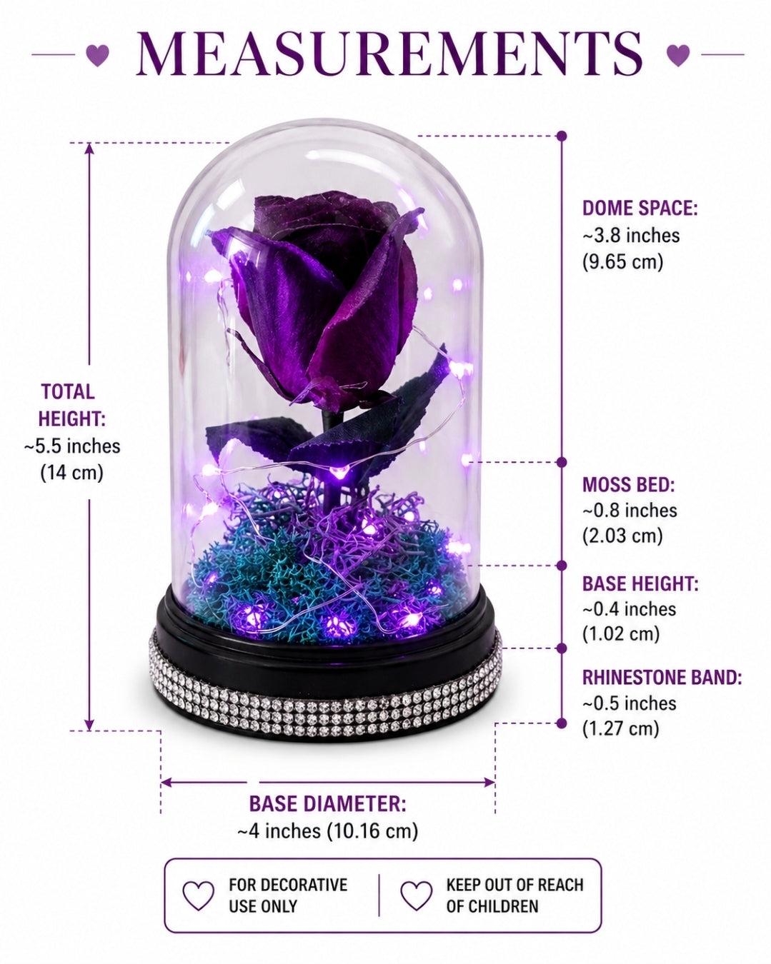 Enchanted Purple Rose Dome