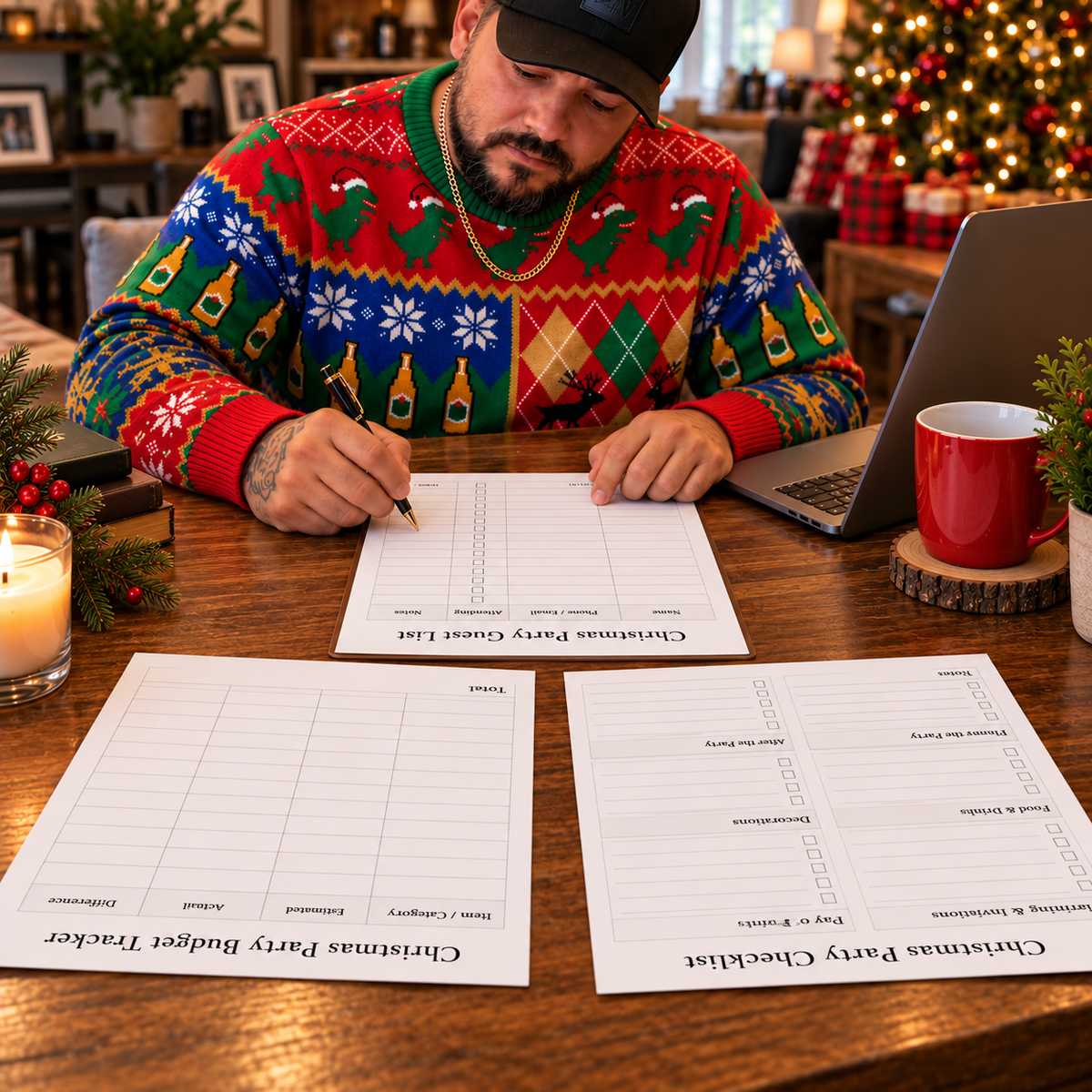 Christmas Party Planner & Editable Invitation Bundle