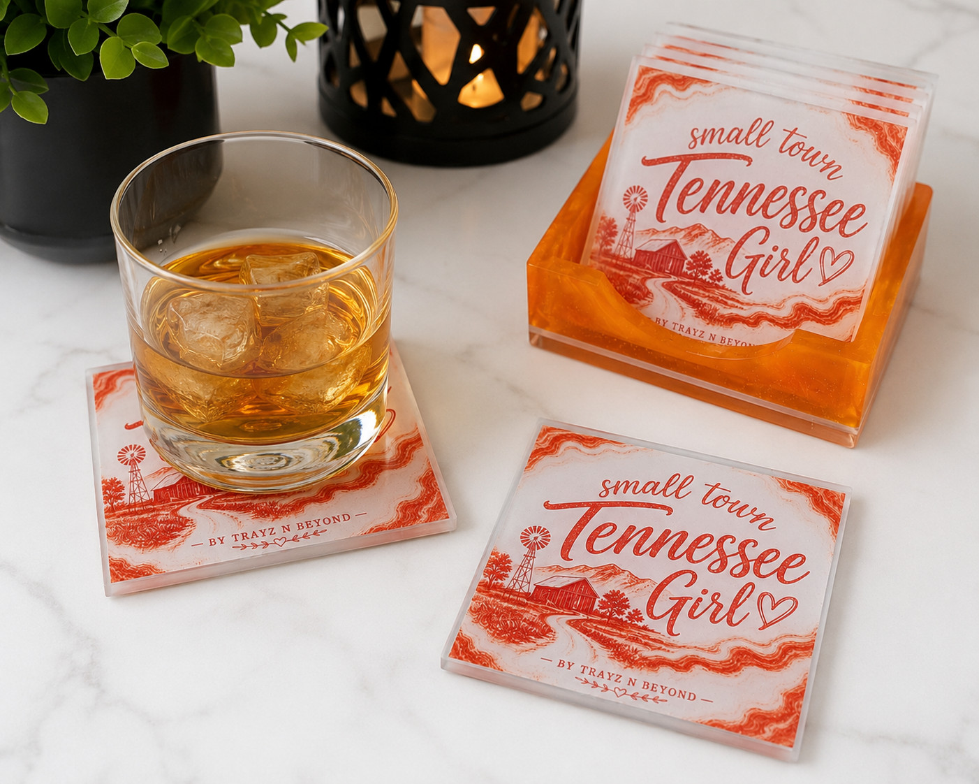 Small Town Tennessee Girl Coaster Set