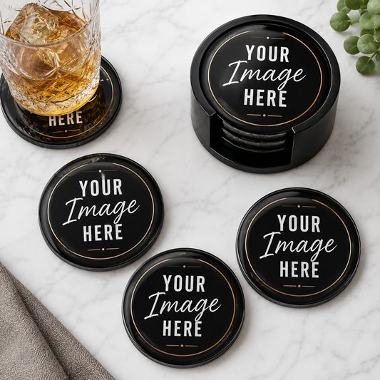 Custom Epoxy Resin Coaster Set | Your Colors