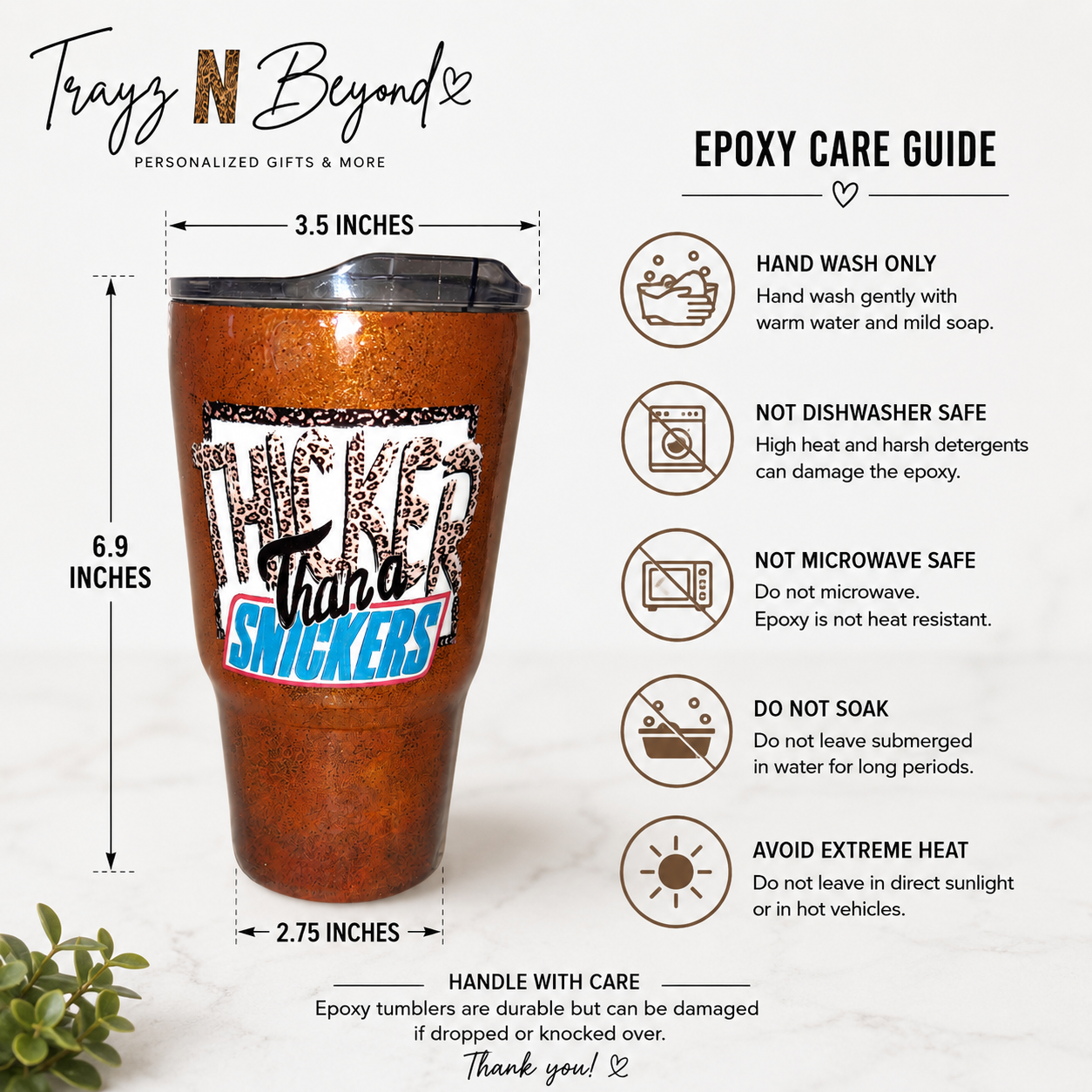 Thicker Than a Snickers — 20oz Glitter Epoxy Tumbler