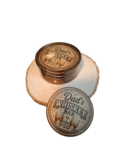 Dad's Whiskey Bar Flight Tray Set — Epoxy Resin Bar Accessory Gift Set
