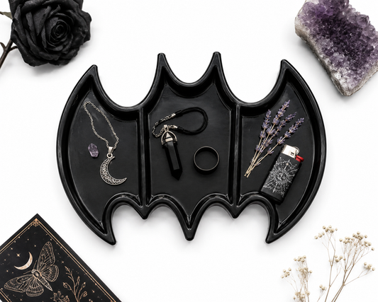 Gothic Bat Tray – 3-Compartment Epoxy Resin