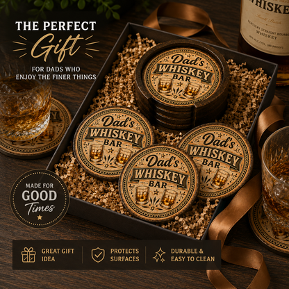 Dad's Whiskey Bar Coaster Set