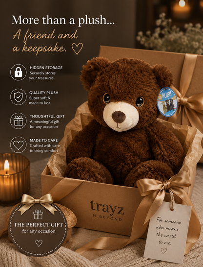 14" Brown Teddy Bear with 2qt Screw Top Plastic Jar