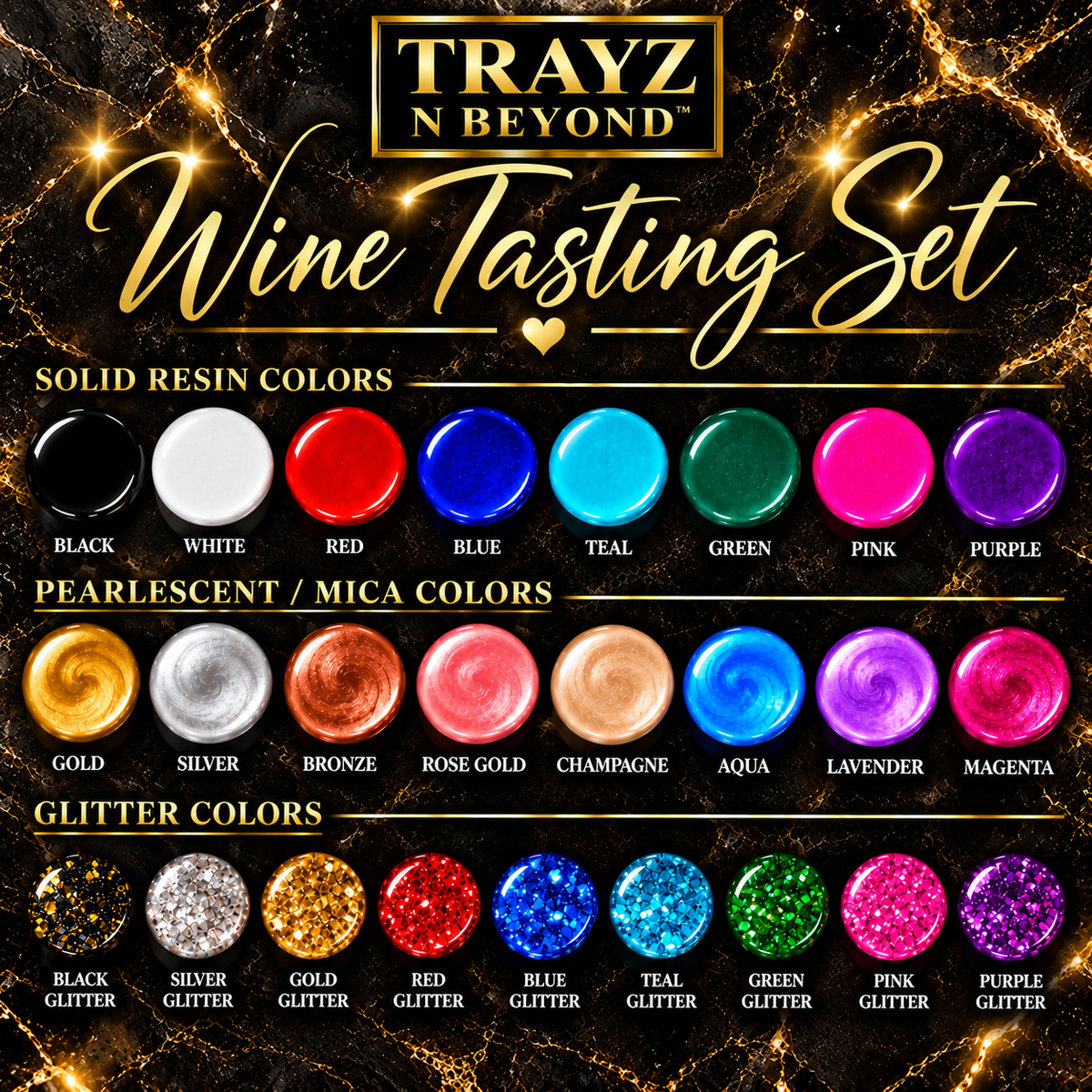 Personalized Resin Wine Tasting & Coaster Set