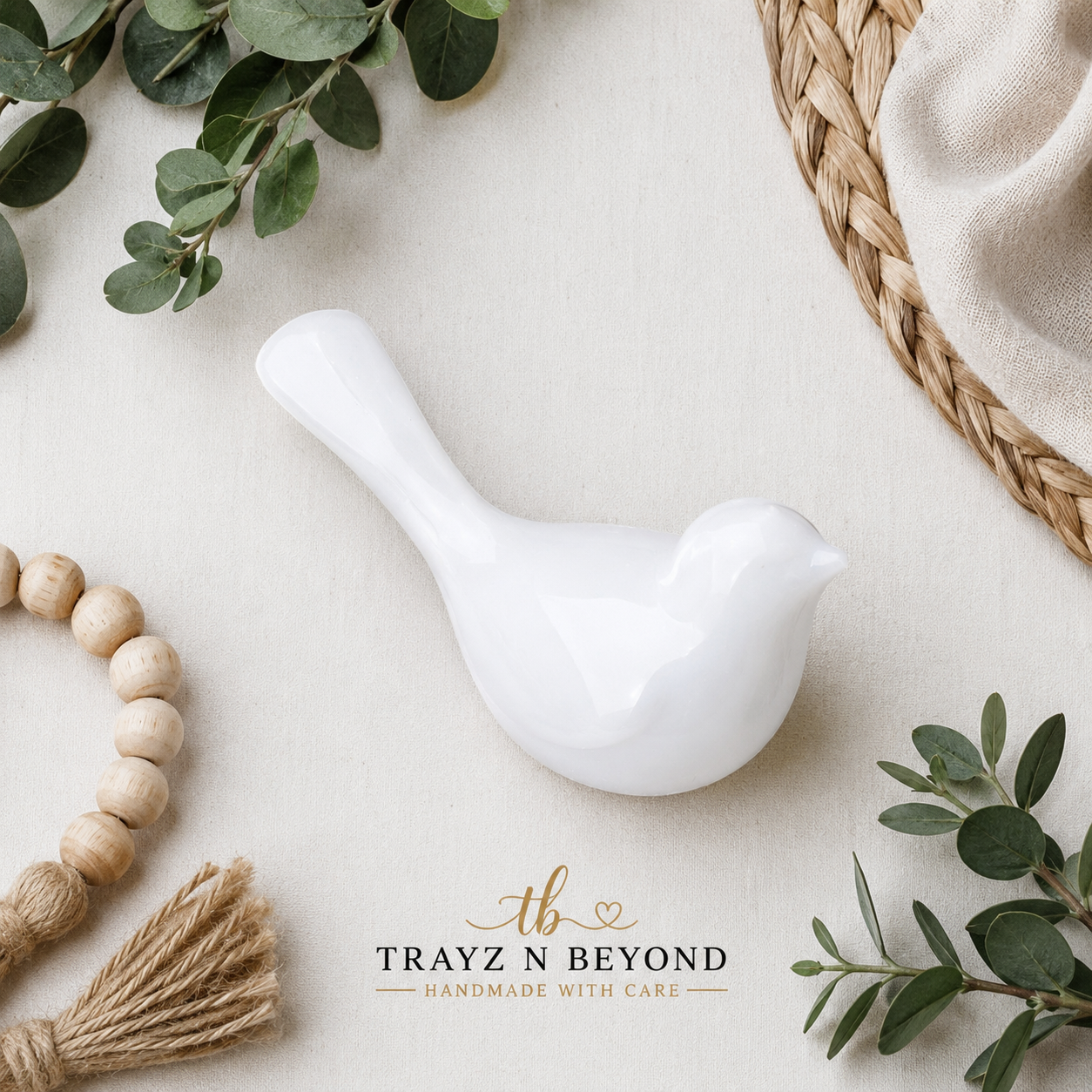 White Resin Dove Figurine | Handmade Peace & Hope Bird Sculpture