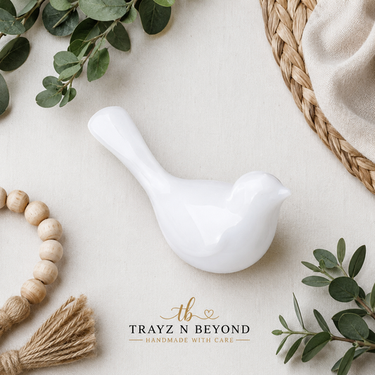 White Resin Dove Figurine | Handmade Peace & Hope Bird Sculpture