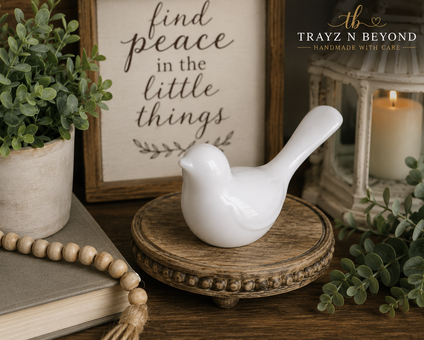 White Resin Dove Figurine | Handmade Peace & Hope Bird Sculpture