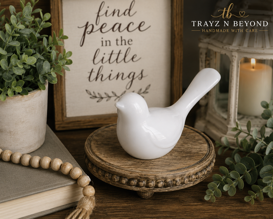 White Resin Dove Figurine | Handmade Peace & Hope Bird Sculpture