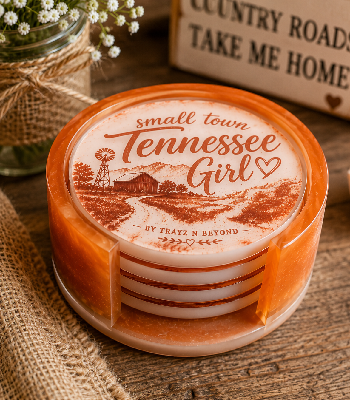 Small Town Tennessee Girl Coaster Set