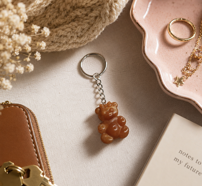 Custom Glitter Gummy Bear Keychain Charm