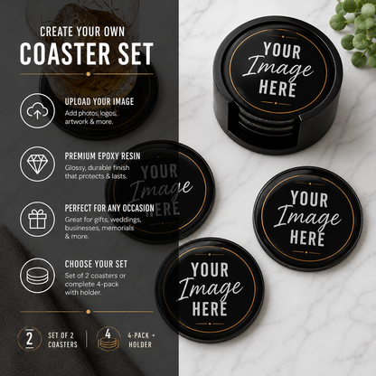 Custom Epoxy Resin Coaster Set | Your Colors