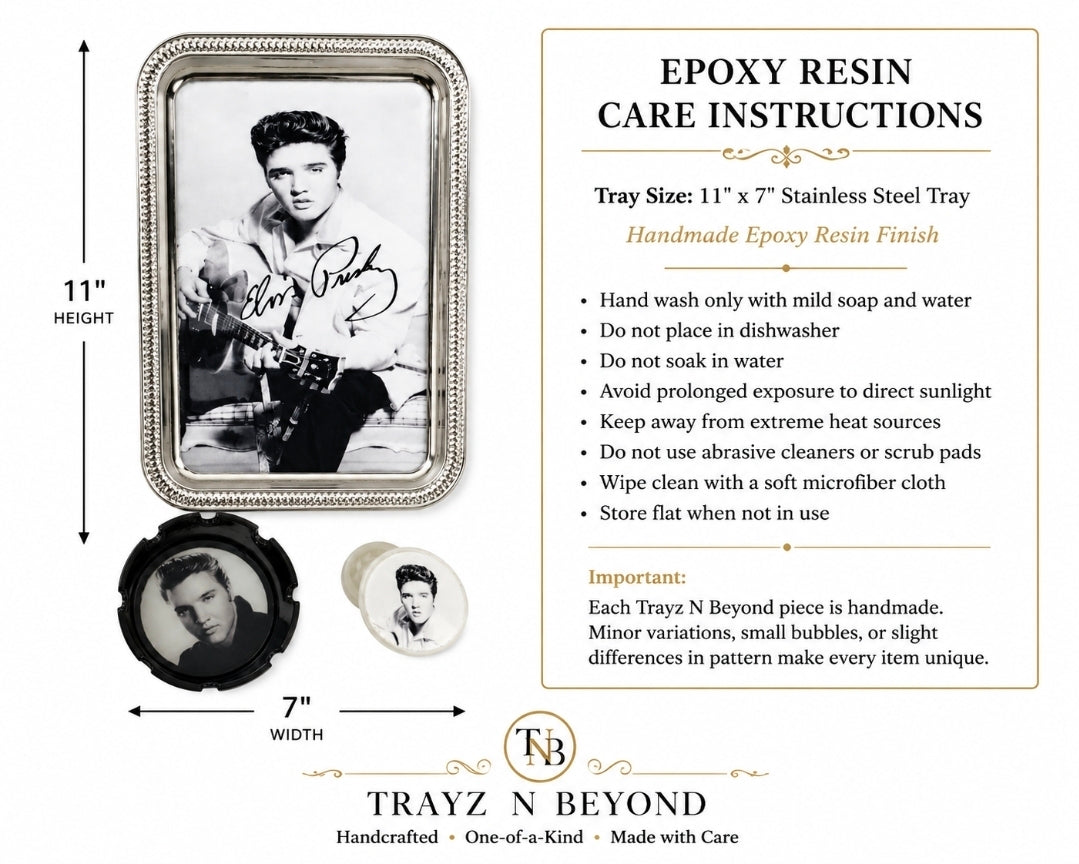 Custom Elvis Presley Tray Set — Handmade Epoxy Resin