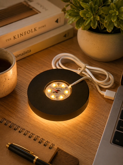 Ambient USB LED Resin Lamp Base — 3 Inch Round