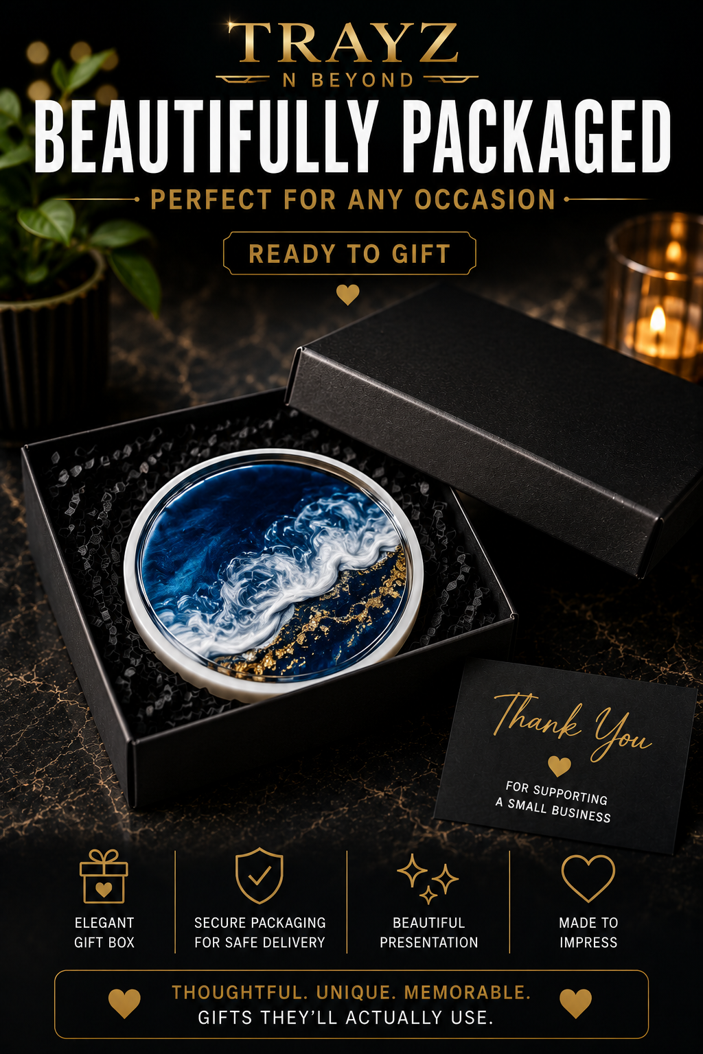 Custom Epoxy Resin Coaster Set | Your Colors