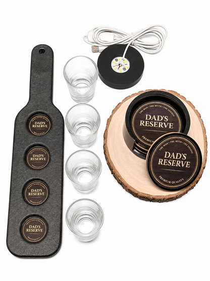 Dad's Reserve Whiskey Flight Tray Set