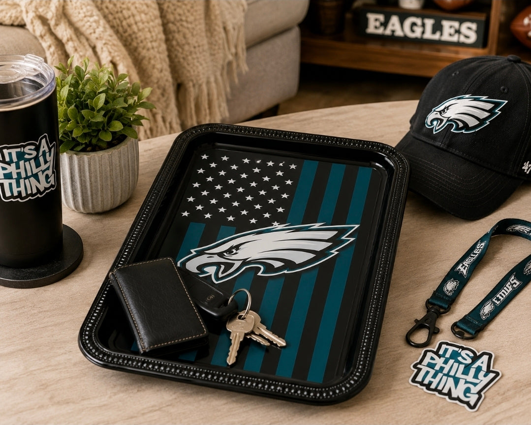 Philadelphia Eagles Custom Epoxy Resin Stainless Steel Tray