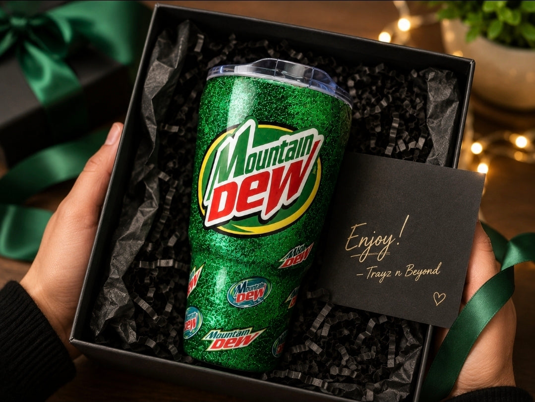 Mountain Dew Glitter Tumbler | 20oz Epoxy Tumbler