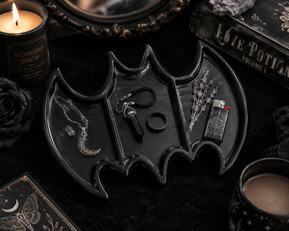 Gothic Bat Tray – 3-Compartment Epoxy Resin