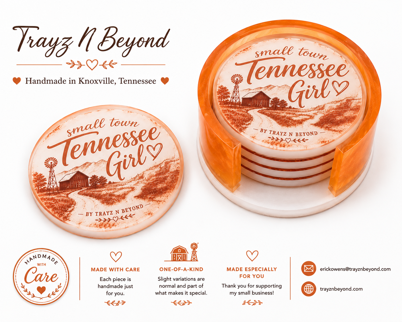 Small Town Tennessee Girl Coaster Set